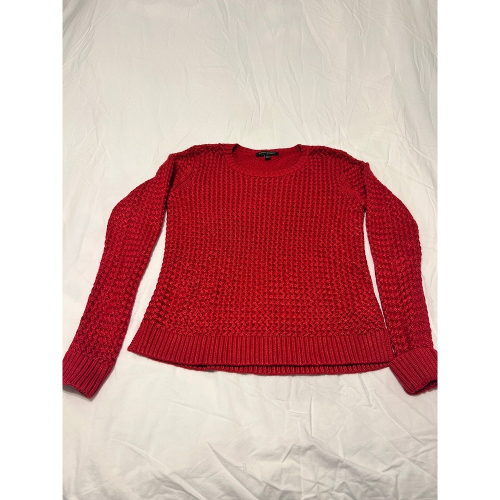 Banana Republic Red Textured Popcorn Knit Crew Neck Sweater XS 726847-01